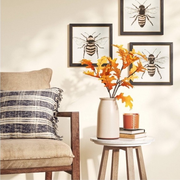 THRESHOLD 3pc Bees Framed Wall Canvases  -12x12 - Picture 2 of 5